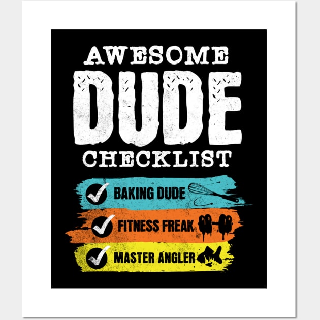 Awesome dude checklist Wall Art by Kami Sayang Sama Jamsah